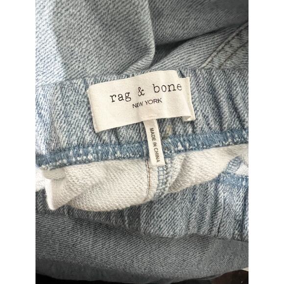 Rag & Bone Miramar Medium Wide Leg Faux Denim Jeans Light Medium Wash Hemmed - Picture 5 of 7